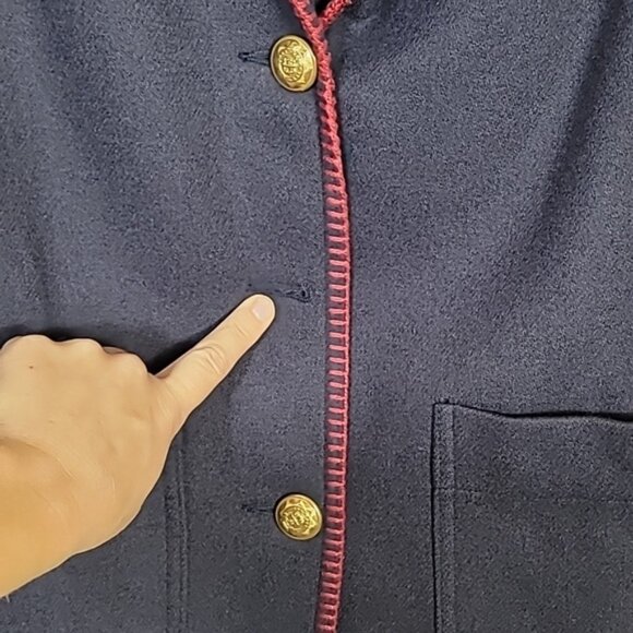 Vintage Limited Women 100% Wool Blazer Size S/M Navy Gold Button Classic Preppy - Picture 6 of 16
